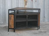 Industrial Corner Unit - Reclaimed wood TV Stand. Urban, Modern. Media Console, ...