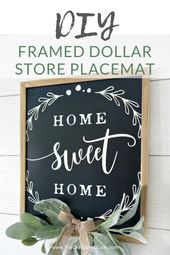 DIY Framed Placemat - Dollar Store Wall Decor - The Crazy Craft Lady