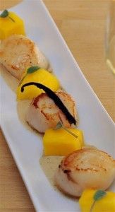 Noix De Saint Jacques Poelees Vanillees Et Mangue Fraiche 23h59 Recette Recettes De Cuisine Cuisine Cuisine Poisson