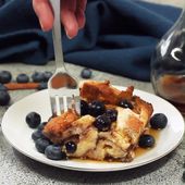 This blueberry french toast casserole is a family favorite! Delicious, colorful ...