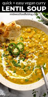 20 Minute Vegan Curry Lentil Soup