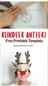 christmas kids #weihnachten PRINTABLE REINDEER ANTLERS HAT - Make your own cute ...