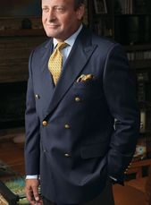 English Style Double Breasted Blazer | Blue suit men, Mens outfits ...