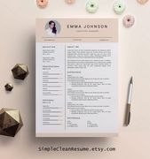 Creative Resume Template Word, Creative Resume Design, Modern Resume Template Cover Letter, Resume Template Nurse, PC Mac Emma Johnson