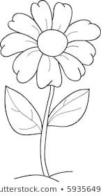 Flowers Coloring Book Images Stock Photos Vectors Shutterstock Black And White Flower Clipart Flower Child Cartoon Flowers Flower Illustration Flower Drawing