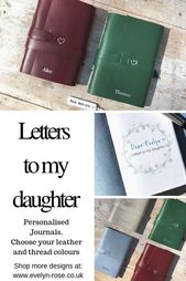 Letters to my daughter, Leather Personalised Mother gift from Daughter or Son, New Baby Journal, Baby Shower Gift, Baby Memory Book Girl