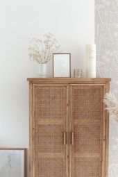 Natural neutral interior with rattan cupboard. May Pinterest: Top 15 Pins - Chlo...