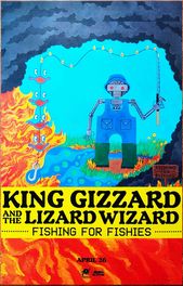 King Gizzard The Lizard Wizard Fishing For Fishies Ltd Ed New Rare Tour Poster Lizard Tour Posters Wizard