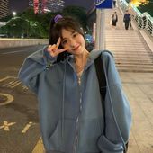 plus size Hoodies Women Harajuku streetwear kawaii oversized zip up sweatshirt clothing korean style long sleeve tops - 3 / XXL