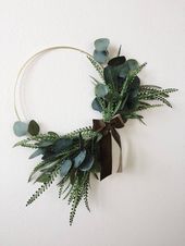 Moderne Kranz Eukalyptus Kranz minimalistischen Kranz Hoop | Etsy