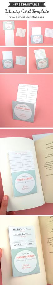 Free Printable Library Cards Library card, Teacher and Students - library card template Free Printable Library Cards Library card, Teacher and Students - library card template
