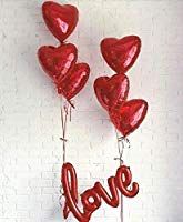 Globodeláminade Corazón de Decoparael Díade San Valentín,GEEKEO Globos Corazones Globos Rojo para Bodas Nupcial Aniversarioy Compromiso Decoración Día Amor Globos de Corazón Rojo Corazón Globos