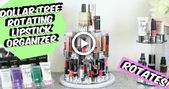 Dollar Tree Rotating Lipstick Tier Tower Organizer D.I.Y Tutorial