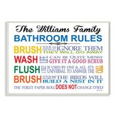 Personalized Bathroom Rules Rainbow By Janet White Textual Art Plaque Bathroom Rules Personalized Bathroom Wall Plaques