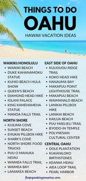 Travel Oahu Hawaii vacation ideas. Best things to do in Oahu Hawaii on a budget,...