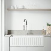 VIGO All-in-One 36 in. Matte Stone Single Bowl Undermount Kitchen Sink with Pull Down Faucet in Chrome and Soap Dispenser-VG15460 - The Home Depot