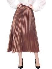 Allegra K - Allegra K Women's Zip Closure Accordion Pleated Metallic Midi Skirt - Walmart.com