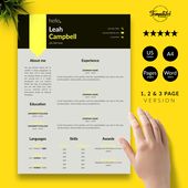 Instant Download Resume Template Word / Curriculum Vitae / Basic MS Word Resume for Any Job / Modern and Minimalist Resume with Cover Letter