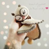 Crochet comforter // owl // baby toys - Cute comforter in the form of a little ...
