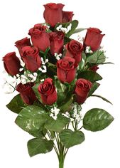 Artificial Rose Rosebud Bouquet Bush 18 HEAD Assorted Wedding Floral Flower 35cm Artificial Rose Rosebud Bouquet Bush 18 HEAD Assorted Wedding Floral Flower 35cm