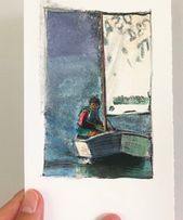 Original monotype print Urban interventions 7