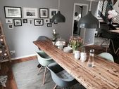 Esszimmer mit massivem Bauholztisch von Bauholzliebe im Industriedesign Massivh... Check mor...