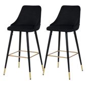 Rendez Vous Deco Chaise de bar Aristote en velours bleu Rendez Vous Deco Chaise de bar Aristote en velours bleu