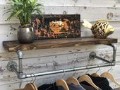 Clothing rack shelf closet industrial pipe