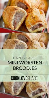 Heerlijk hartig hapje, vooral tijdens dit weer! Mini worstenbroodjes, die makkel...