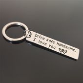 Gift for boyfriend Alloy Letter Keychain Drive safe handsome I love you husband ...