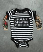 Baby Tattoo Sleeve Shirt - Baby Tattoo Sleeve - Punk Baby Clothes - Temporary Ta...
