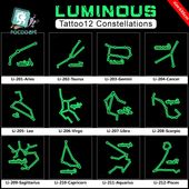 Rocooart Li 12 Constellations Luminous Tattoo Sticker For Body Art Temporary Tat...