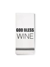 TOWEL - God Bless Wine - White / one size