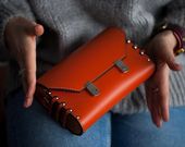 Leather wooden backpack Brown woman crossbody wood bag mini handbag italian reddish leather shoulder bag wood clutch small messenger