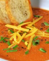 Roasted Tomato Soup with Cheddar