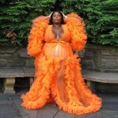 Liv Ruffles Celebrity Dress - Orange / 2