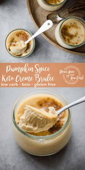 Keto Creme Brulee | Keto Pumpkin Spice Creme Brûlée has a rich and creamy text...