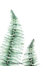 Botanical Print Set Fern Leaf Print Watercolor Print Watercolor Fern Wall Print Botanical Fern Leaf Print Boho Wall Poster Watercolor leaves