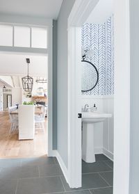 slate floors mudroom and 1/2 bathroom