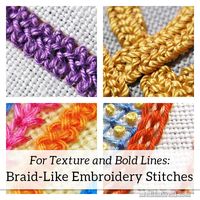 5 Braid-Like Embroidery Stitches for Textured, Bold Lines – NeedlenThread.com