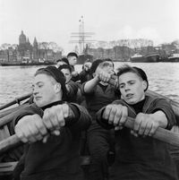 Sailors from the Matrozeninstituut Pollux, Oosterdok, Amsterdam. Aart Klein, 1952