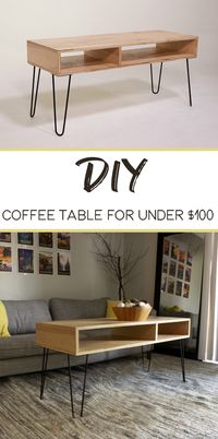 Coffee table old and outdated? Try making this easy Mid-Century Modern Coffee Table for under $100.