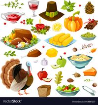 Happy thanksgiving set Royalty Free Vector Image