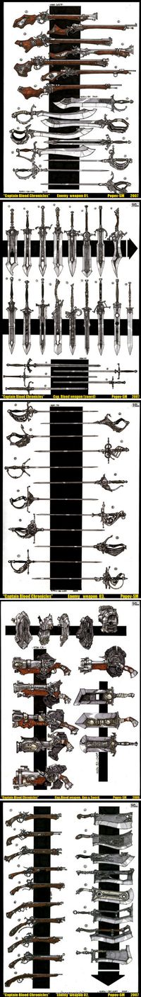 I like the shapes of some of the blades in this image, I might use something similar for the character's weapon.