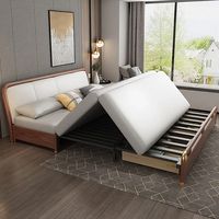 74.8" Full Sleeper Sofa Leath-aire Upholstered Convertible Sofa Storage Sofa