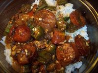 Savory Moments: Stewed okra and tomatoes with andouille sausage