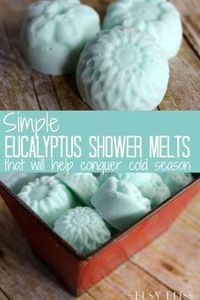 Skip the Vicks and try homemade eucalyptus shower melts for colds instead! This tutorial shows you how to make easy aromatherapy melts with essential oils and baking soda. #Aromatherapy