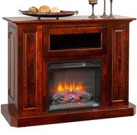 Enjoy the best of both worlds with this #fireplace TV cabinet, presenting a unique combination of modern technology with classic Amish craftsmanship.