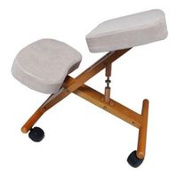 Kneeling Chair with Memory Foam Cherry Wooden Frame Black Fabric The kneeling chair promotes healthier positioning for your body which relieves your spine of the compression when sitting in a office chair #KneelingChair #DraftingChairs #DraftingStools