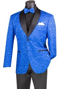 Vinci Men's 2 Button Sport Coat - Vibrant Jacquard